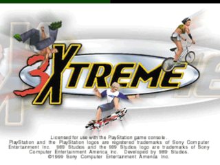 3Xtreme title screen for Playstation